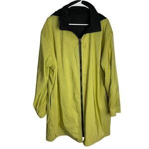 Mycra Pac Womens Reversible Raincoat Sz 2 M/L Grass Green Black Full Zip Hooded